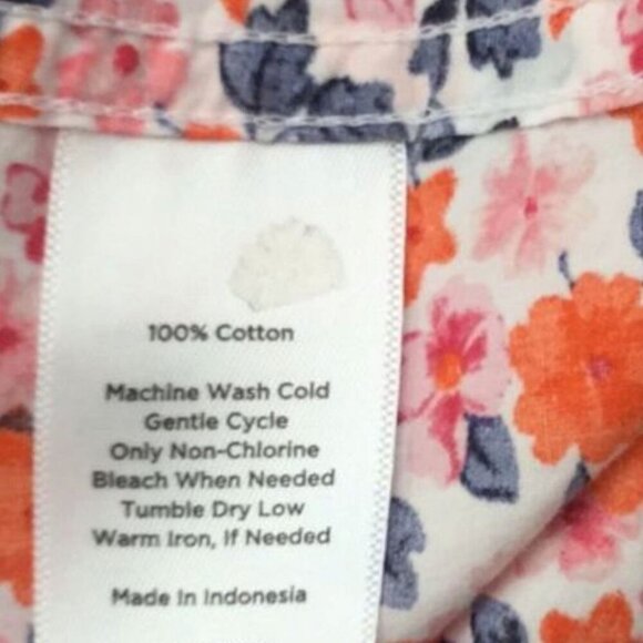 Talbots Floral Print Blouse Smocked peasant ruffle multicolor Size Small Petite - Picture 5 of 7